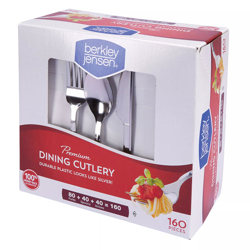 Berkley Jensen Premium Plastic Dining Cutlery Assortment, 160 ct.